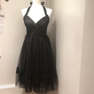 BCBG MAX AZRIA Black Halter Evening Dress, Size S